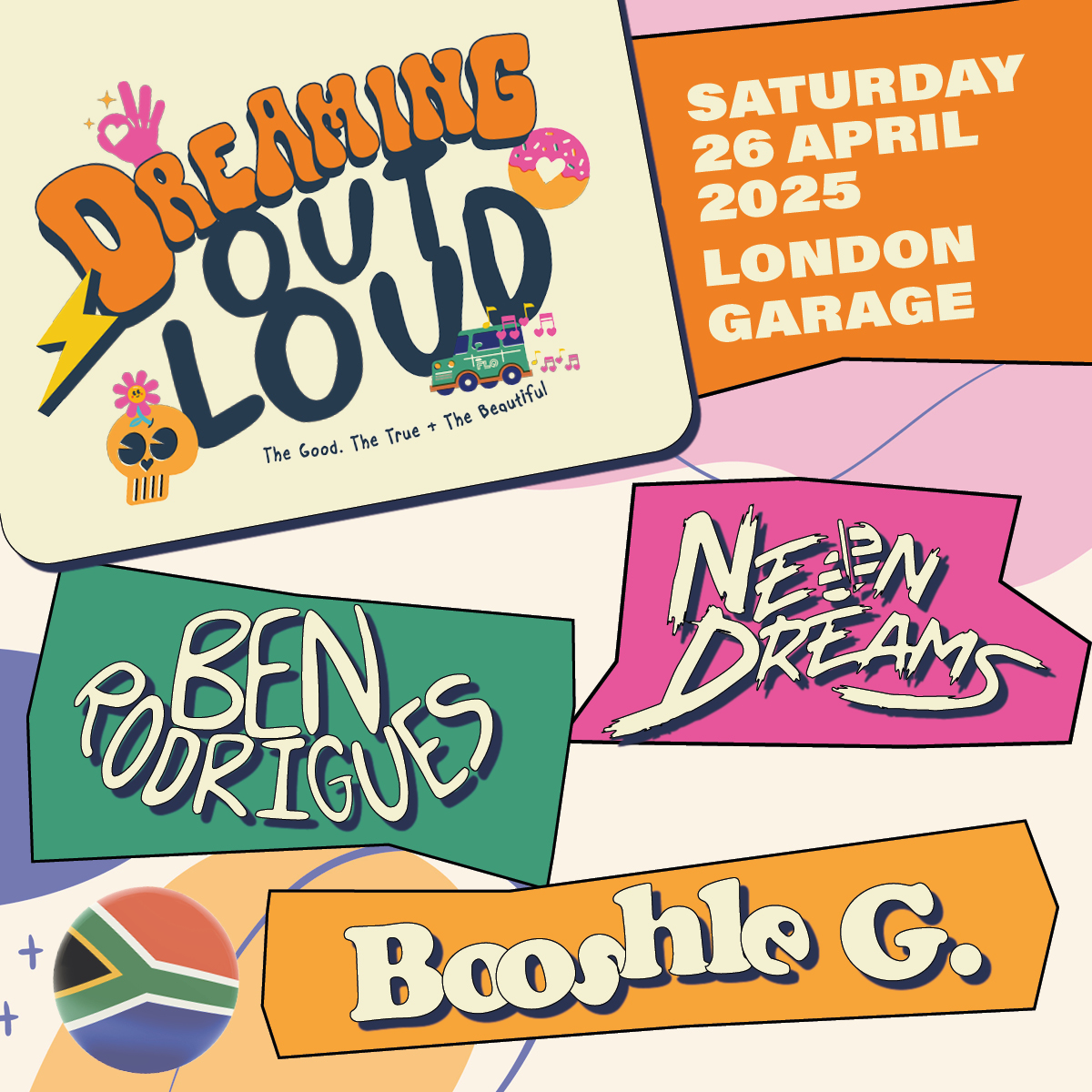 gigsandtours (@gigsandtours) on Twitter photo Dreaming Out Loud! Featuring <a href="/neondreams/">Neon Dreams</a>, Ben Rodrigues and <a href="/booshle_gsa/">Booshle G.</a> at London <a href="/TheGarageHQ/">The Garage</a> in April 2025 🎉
Tickets on sale via tix.to/DOL Dreaming Out Loud! Featuring <a href="/neondreams/">Neon Dreams</a>, Ben Rodrigues and <a href="/booshle_gsa/">Booshle G.</a> at London <a href="/TheGarageHQ/">The Garage</a> in April 2025 🎉
Tickets on sale via tix.to/DOL