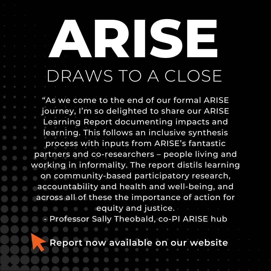ARISE (@arisehub) on Twitter photo Have you checked out our ARISE Learning Report, documenting our impacts and learning? Find out more here: ariseconsortium.org/a-synthesis-of…
#hsr2024
<a href="/sallytheobald/">Sally Theobald</a> Have you checked out our ARISE Learning Report, documenting our impacts and learning? Find out more here: ariseconsortium.org/a-synthesis-of…
#hsr2024
<a href="/sallytheobald/">Sally Theobald</a>