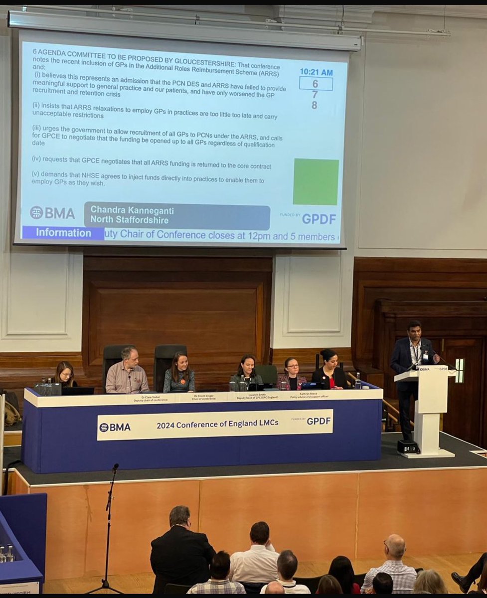 Speaking in #LMCConf campaignjng for ‘Restoring the Core’ GMS, starting with moving £23/patient ARRS funding into core GMS contract asap to support and sustain General Practice.