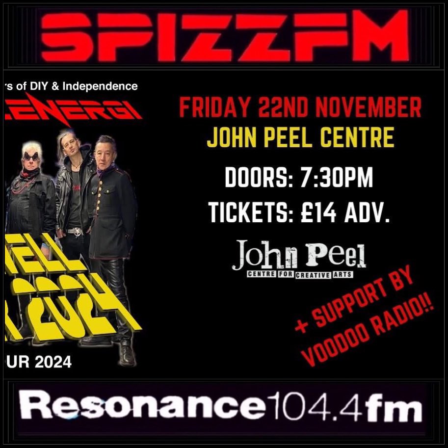 spizzenergi's tweet image. Tonight Friday #SPIZZENERGI Live at the @JohnPeelCentre, Stowmarket &amp;amp; Saturday @thelexington, London listen to #SPIZZFM here mixcloud.com/Resonance/spiz… or the Saturday 8am Replay on @ResonanceFM 104.4fm in London &amp;amp; on ResonanceFM.com