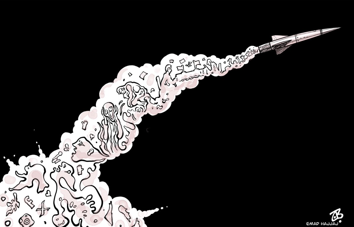 ✍️ Le dessin de la semaine avec <a href="/CartooningPeace/">Cartooning for Peace</a> 

Les frappes au Proche-Orient vues par le caricaturiste <a href="/EmadHajjaj/">Emad Hajjaj Cartoons</a>