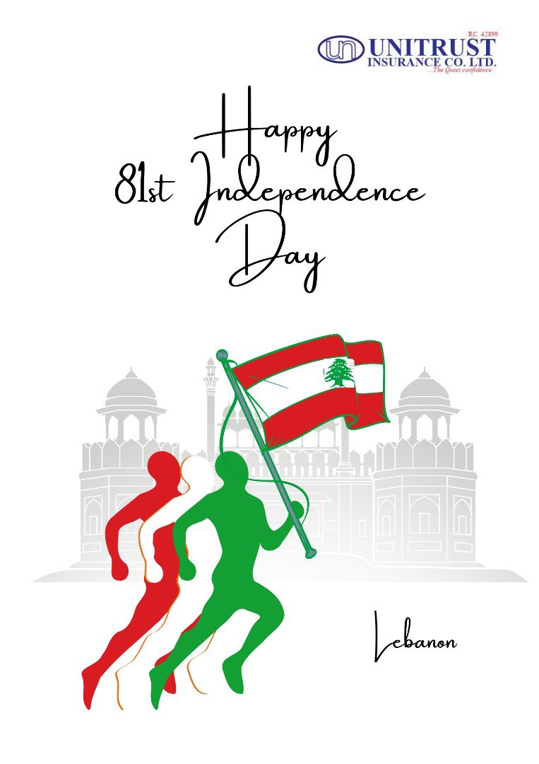Happy 81st Independence Day Lebanon 🎉🎉

#Unitrustcares #lebanon #lebanonindependenceday