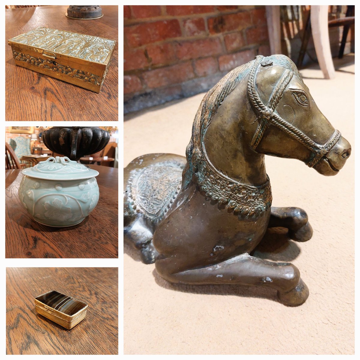 eversleybarn's tweet photo. #19thcenturydesk #porcelainelephant #glasscandlesticks #vintagehandbag #cheesedome #chinesehorse #celedonpot #brasscasket #trinketbox #judismithantiques #eversleybarnantiques https://t.co/P0UL4BdnSj