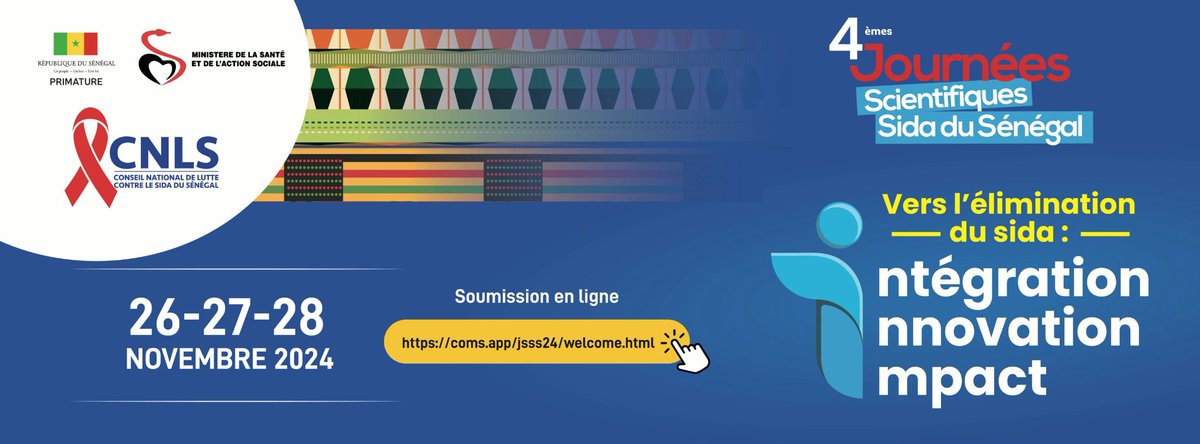 Du 26 au 28 novembre 2024, le CICAD accueillera la 4ème édition des Journées Scientifiques Sida au Sénégal. Près de 600 sont attendus.
Venez partager avec nous nos meilleures expériences et pratiques mises en œuvre dans le cadre de la riposte au VIH.
