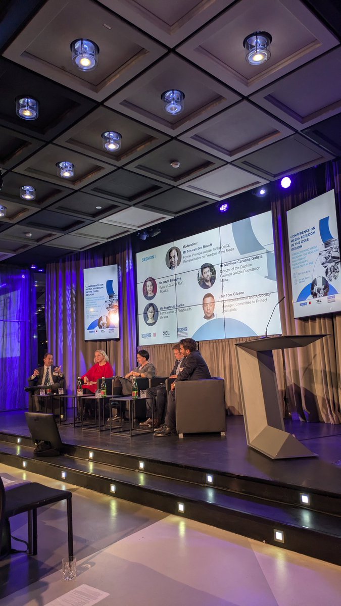 Today at the <a href="/OSCE_RFoM/">OSCE media freedom</a> conference on Media Freedom, Matthew Caruana Galizia is talking about the privilege of having access to institutions who applify justice for journalists under attack. <a href="/fjumwien/">fjum_forum journalismus und medien</a>