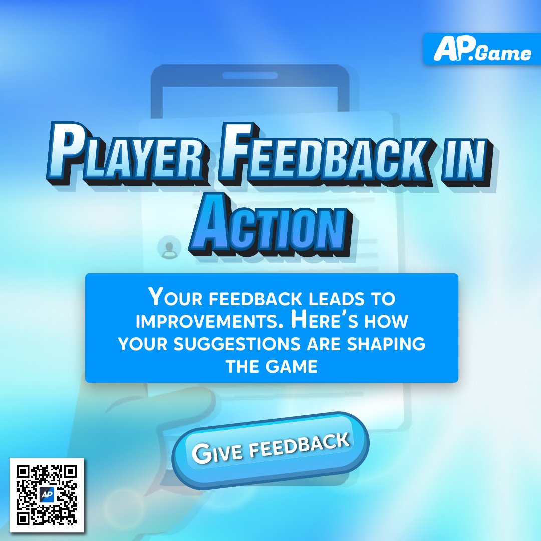 ap_game2's tweet photo. 🎮Player Feedback in Action🚀
Your voice matters💬
Every suggestion you share helps us improve and create a better gaming experience for you.🌟
#SRICHANDxBamBam, #HappyBUSDAY, #StarAcademy, #BINISlaysAtAranetaColiseum, #PLAVE_NEVER_STOP, #APGAME https://t.co/JwlbwRX3xU