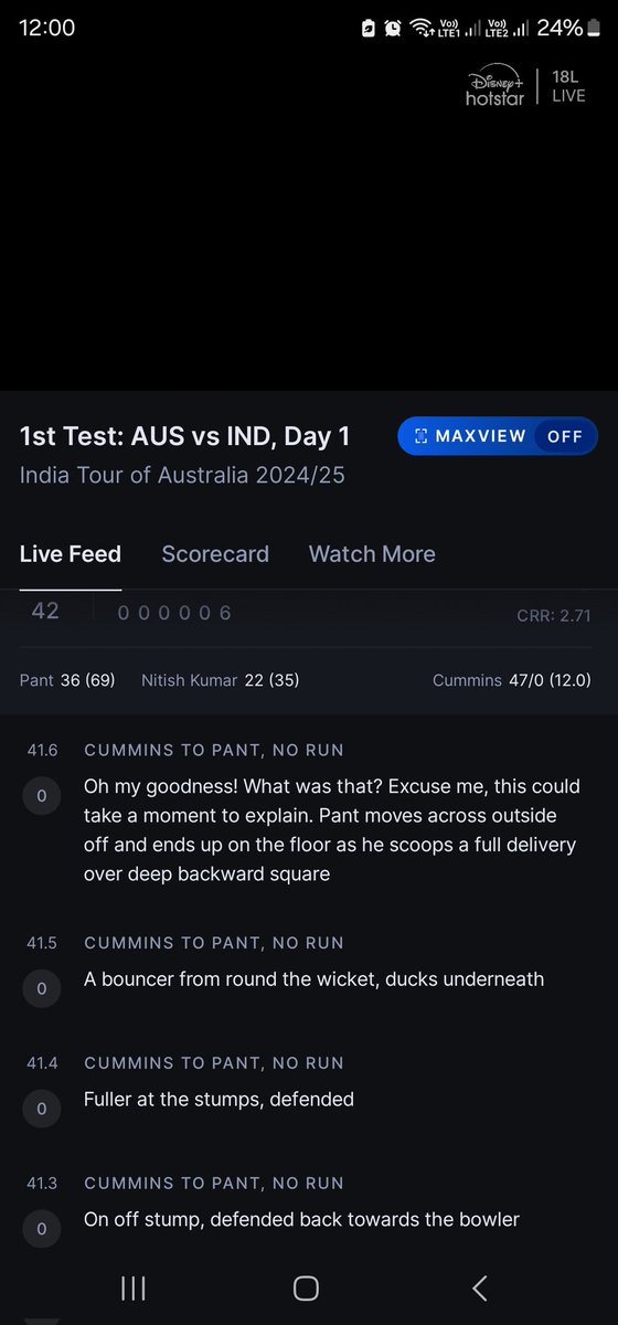 sskumar87's tweet photo. @DisneyPlusHS 

How can a tremendous 6 be marked as 0. Poor commentary

#BorderGavaskarTrophy #Livefeed https://t.co/LwQBkPICbw