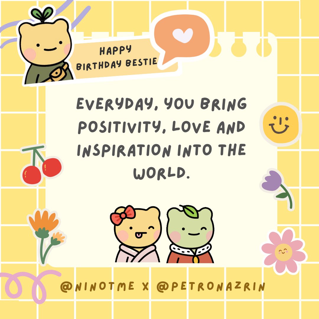 Happy Birthday, Bestie! <a href="/petronazrin/">NAZR//N</a>  🎉
May this special day bring you an abundance of blessings and love, endless inspiration and creativity, and countless moments of pure joy and happiness. Here's to celebrating you—the amazing person who brightens every life you touch. #hbd