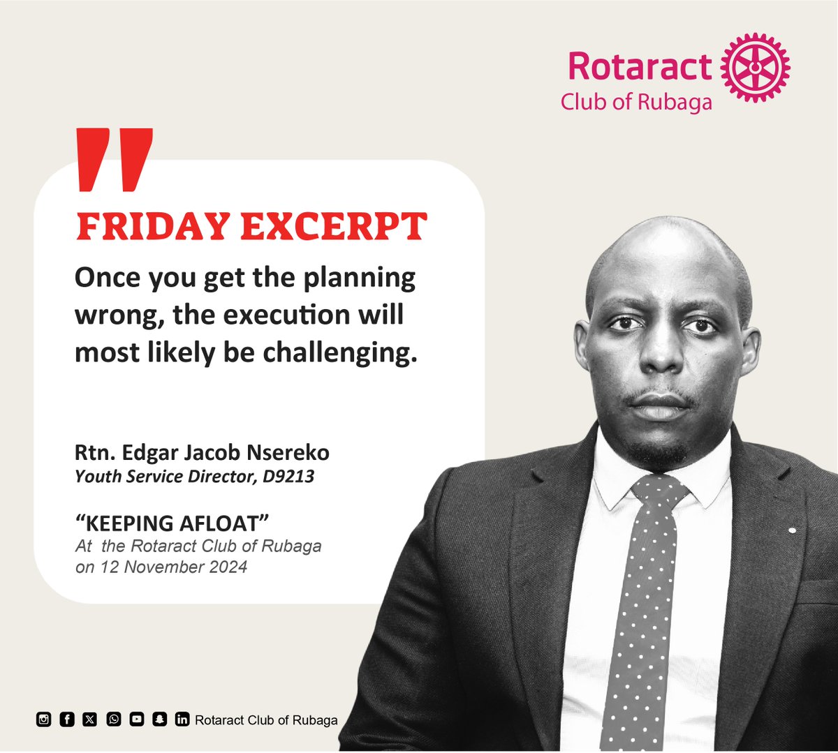 RotaractRubaga's tweet photo. π EXCERPT FRIDAY π
In today's episodes, we reflect on Rtn EDGAR JACOB NSEREKO's insights at the Rotaract Club of Rubaga on 12 November 2024.
#PRTeam
#TheElites
#FridayExcerpt
#TheRubagaWay
Rotaract Club of Rubaga
info@rotaractrubaga.org
publicimage@rotaractrubaga.org
1/2 https://t.co/RmUznKegLT