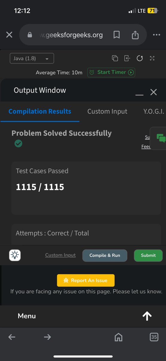 amrit_xrajput's tweet image. 📱 Just solved the GFG Problem of the Day during lecture on my phone! 🚀 💻 #GFG #POTD #CodingOnTheGo #LearningTogether