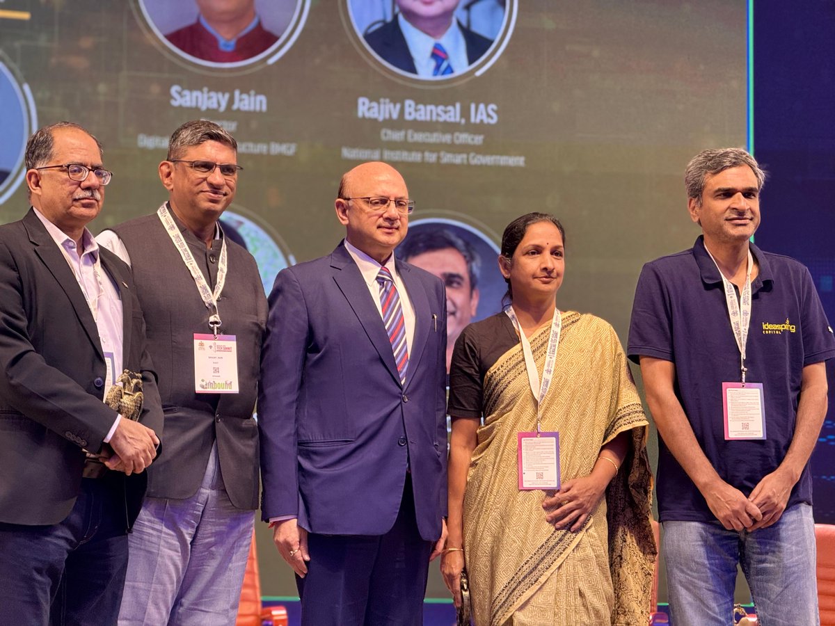 Bengaluru Tech Summit discussed Digital Public Infrastructure with Sanjay Jain of iSPIRT, Bill and Melinda Gates Foundation; Naganand Doraswamy of Ideaspring Capital; Sudha Srinivasan former CEO of The/Nudge Institute; Rajiv Bansal, CEO of National Institute for Smart Government