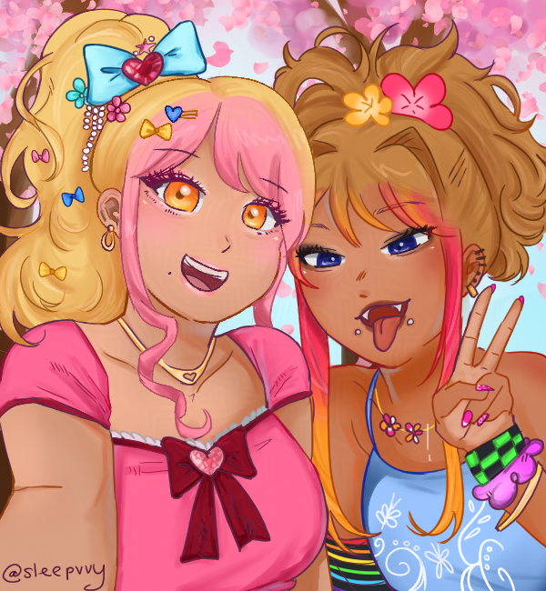 clover21__'s tweet photo. 2 pretty best friends (they're MY ocs now) #yansim #kokoromomoiro #hanadaidaiyama https://t.co/9YIWrGTRZL