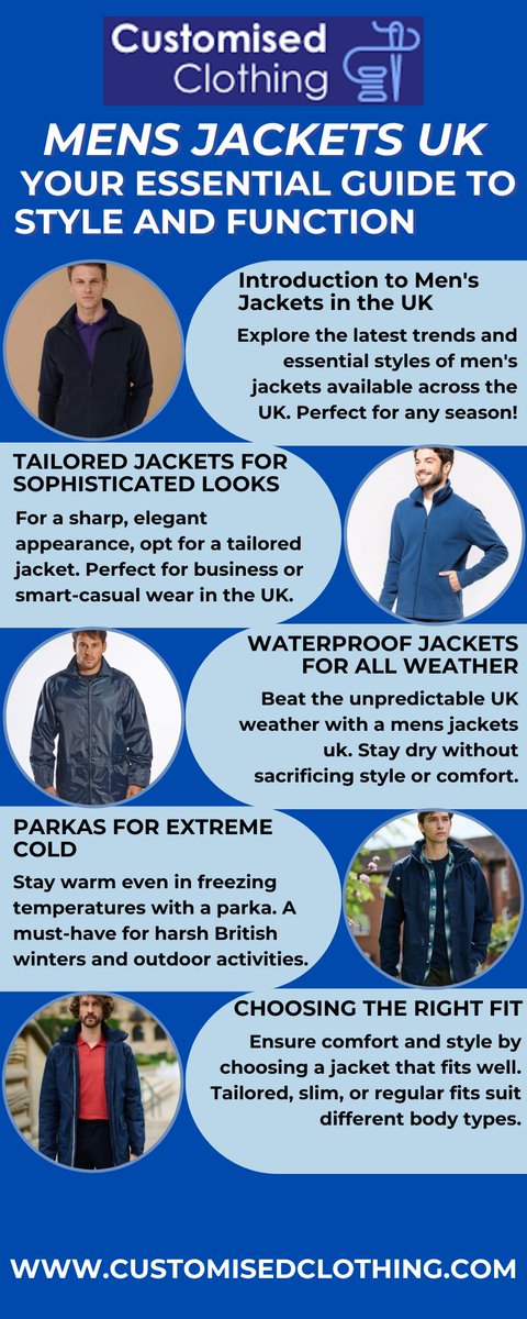Customised_C's tweet image. Mens Jackets UK: Your Essential Guide to Style and Function

Visit here:customisedclothing.com/garments/jacke…
#MensJacketsUK #StyleAndPracticality
#AllWeatherJackets #WaterproofWear