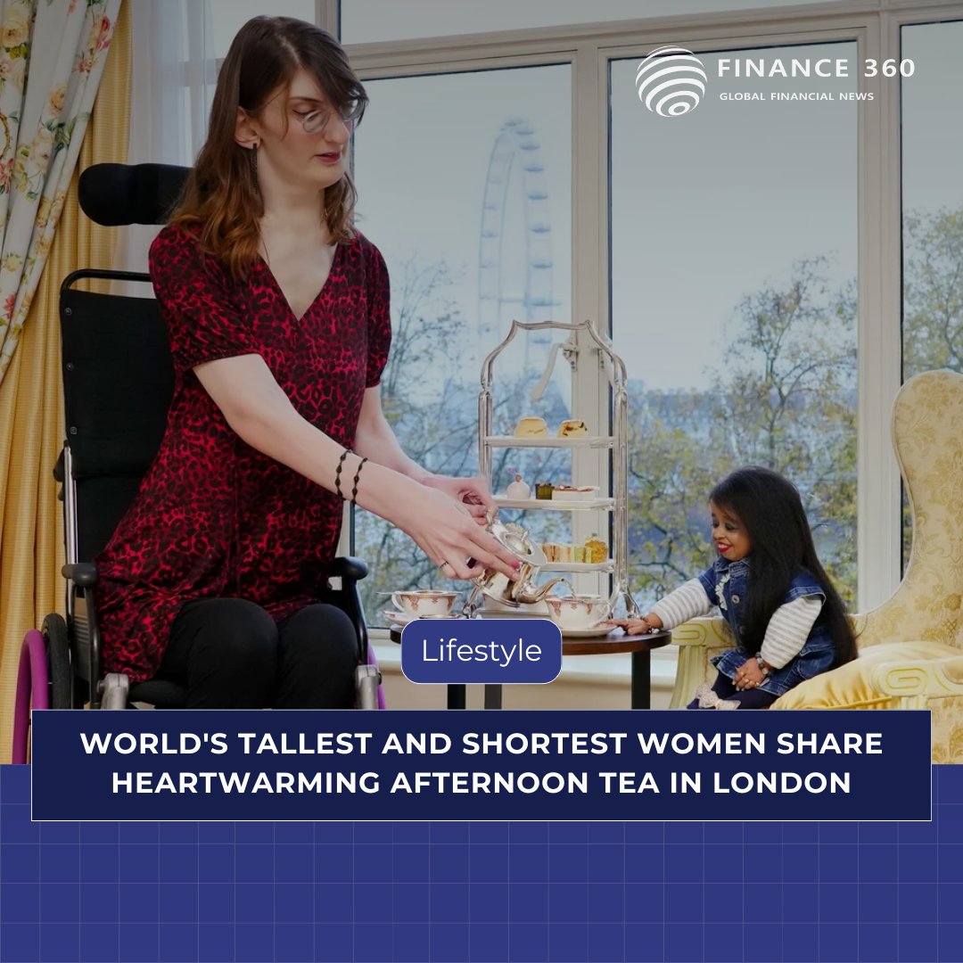Rumeysa Gelgi, the tallest woman at 7 feet 1 inch, and Jyoti Amge, the shortest woman at 2 feet 1 inch, met for afternoon tea at The Savoy Hotel in London on Guinness World Records Day. Their inspiring encounter highlighted the beauty of embracing differences and shared