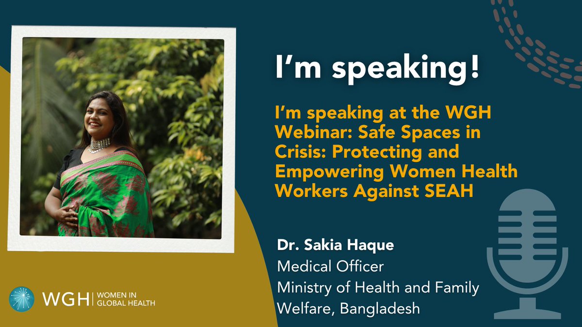 Women in Global Health Bangladesh (@wghbangladesh) on Twitter photo Dr. Tasnuba, Dr. <a href="/sakiahaque1/">Sakia Haque</a> on board 🇧🇩
Women community health workers face rising risks in conflict zones and beyond. Join us on Nov 26 at 7:00 UTC for a powerful webinar kicking off #16DaysofActivism!
Register now:us02web.zoom.us/webinar/regist……
#PRSEAH #WomenUnderFire #GBV Dr. Tasnuba, Dr. <a href="/sakiahaque1/">Sakia Haque</a> on board 🇧🇩
Women community health workers face rising risks in conflict zones and beyond. Join us on Nov 26 at 7:00 UTC for a powerful webinar kicking off #16DaysofActivism!
Register now:us02web.zoom.us/webinar/regist……
#PRSEAH #WomenUnderFire #GBV