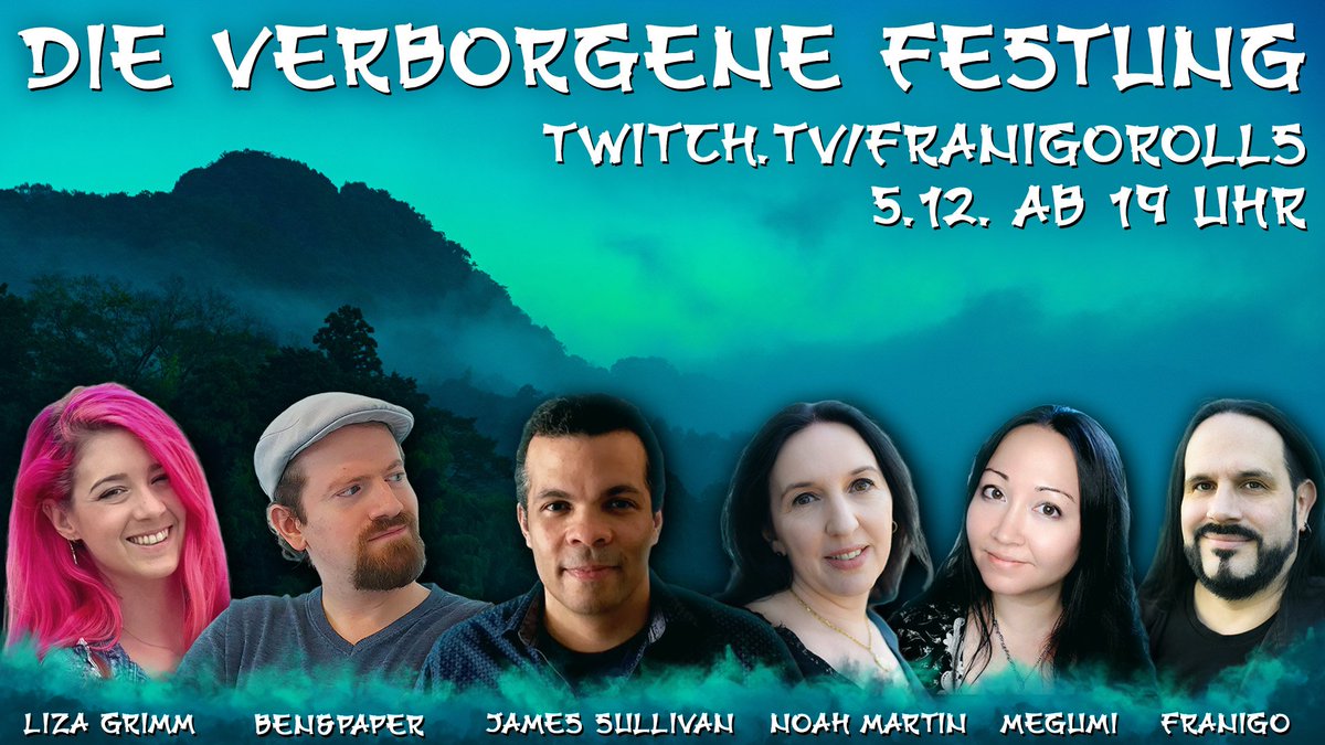 FranigoRolls's tweet image. Am 5.12. sucht eine Gruppe von Entehrten die Verborgene Festung - und die Auslöschung ihrer Schuld!

Mit @TheLizaGrimm @schriftart @fantasyautor @megusagi_art &amp;amp; Ben&amp;amp;Paper!
#pnpde