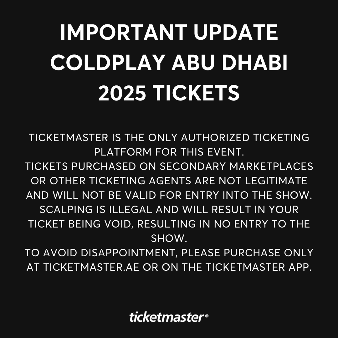TicketmasterME's tweet photo. Once you'd gone, there was never, never an honest word...
And that was when I ruled the world๐๐
#ticketmasterme #MOTSWT #officalticket #coldplay #coldplayabudhabi #nofaketickets #MOTSWT2024 #ticketmaster #authorizedticket https://t.co/83q1Ztq4gS