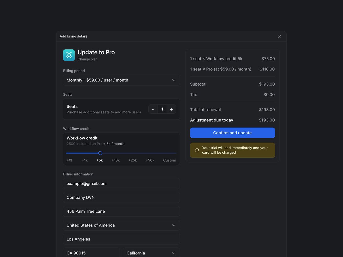 SergushkinD's tweet image. Subscription Billing Interface ✨
#UserCenteredDesign #UIUX #DesignThinking
