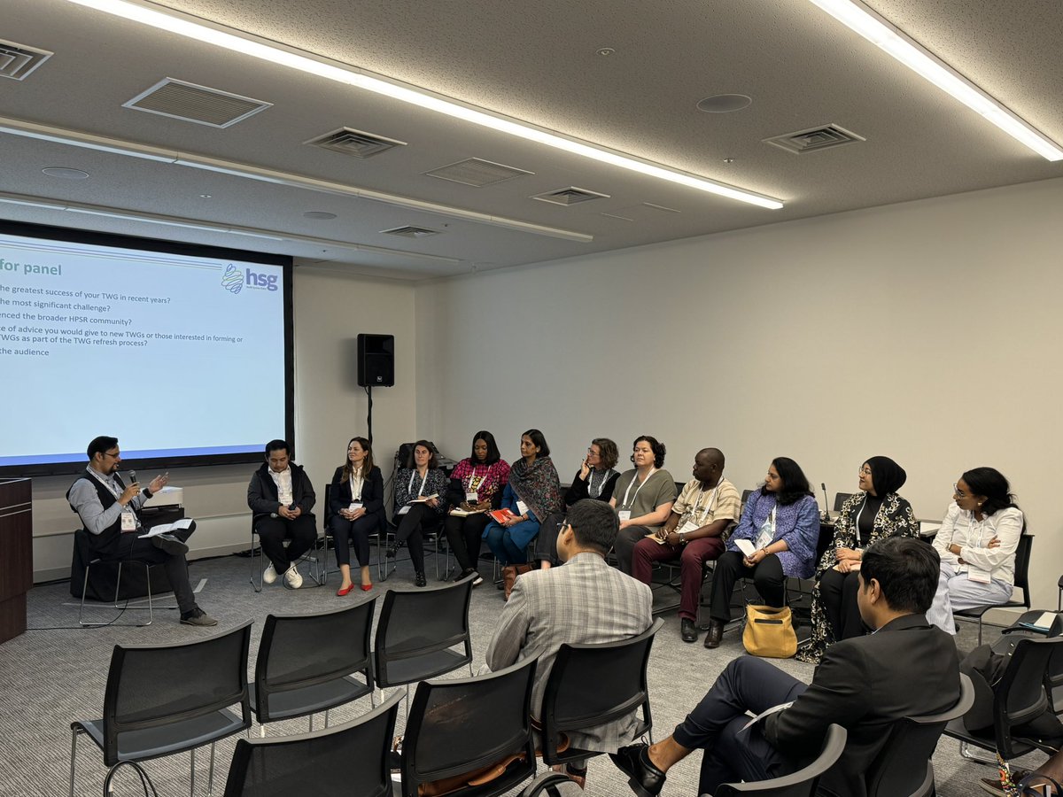 Snapshots of a the last day at #HSR2024 with EVs and facilitators engaging in sessions, oral and poster presentations. #EV4GH #GlobalHealth #HSR2024

A thread