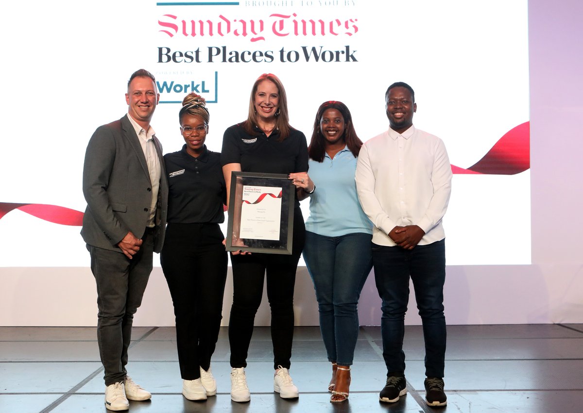 MSCSPORTS_SA's tweet photo. Top 3 Small Organisation Award! 🏆

At yesterday’s @SundayTimesZA Best Places to Work Awards, we proudly clinched a Top 3 spot AND made it to the Top 5 in these categories:

👉 Age 16-34
👉 Ethnic Minorities
👉 Women
👉 Employee Wellness
A huge shoutout to our team! 

#Mscsports https://t.co/lFSTqExUq1