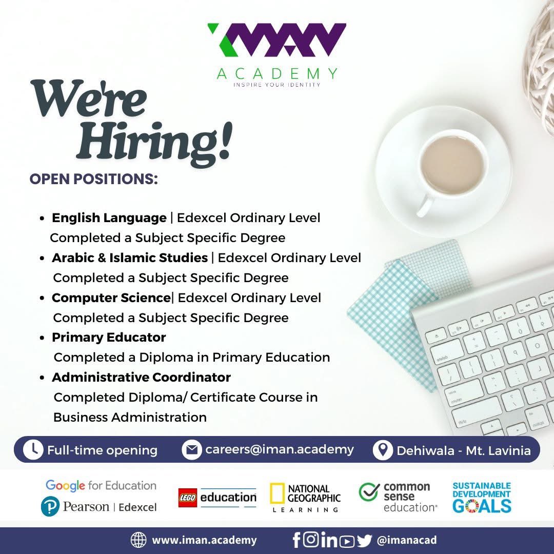We are excited to announce that Iman Academy is hiring! If you are passionate about education and driven to make a meaningful impact, we want to hear from you. Join our dedicated team and contribute to fostering a dynamic and inspiring learning environment.