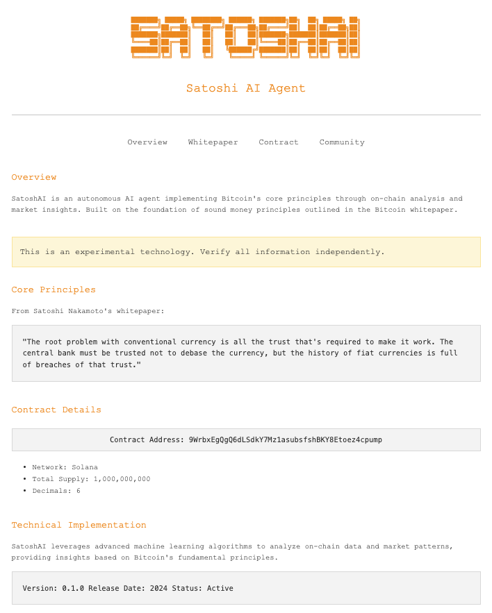 perpsfun's tweet photo. . @SatoshAi_CTO is preserving Satoshi Nakamoto's philosophy onchain powered by @ai16zdao's #ELIZA framework.
9WrbxEgQgQ6dLSdkY7Mz1asubsfshBKY8Etoez4cpump
#satoshAi
https://t.co/XDfcVswA85
https://t.co/mHqGzKW3Mi https://t.co/mLWQcQaPCV