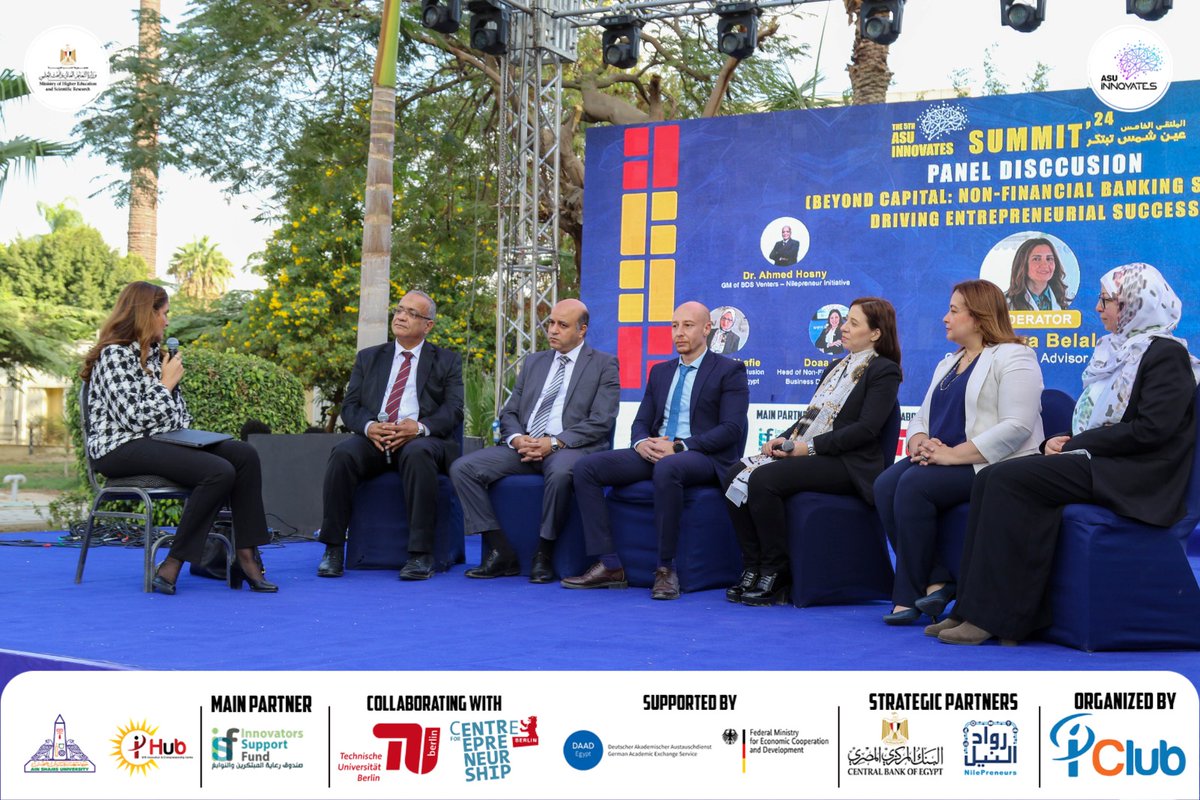 Honored to have moderated Panel Discussion "Beyond Capital: Non-Financial Banking Services Driving Entrepreneurial Success" at the 5th ASU Innovates Summit 2024 at Ain Shams University (iHub)
We discussed how non-financial banking services empower entrepreneurs and drive growth