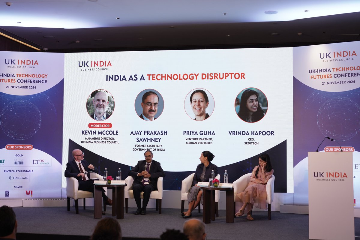 During the 2nd edition of the UKIBC’s UK-India Technology Futures Conference, we held an expert panel titled- India as a Technology Disruptor’, chaired by our MD, @KevinUKIBC. The panel featuring  Mr Ajay Kumar Sawhney, former Secretary, MEITY drawing on his years of technology