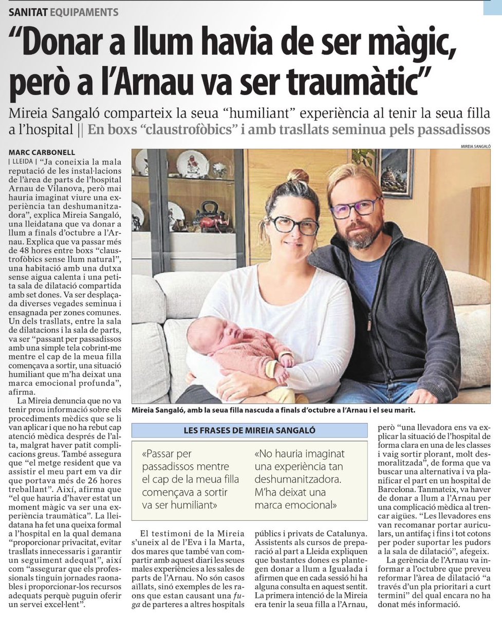 Les obres de l'àrea obstètrica del <a href="/harnaulleida/">Hospital Universitari Arnau de Vilanova</a> son urgents, portem esperant molts anys i les dones lleidatanes se senten maltractades
Prou de discriminació assistencial en <a href="/icscat/">ICS. Generalitat</a> #igualtat