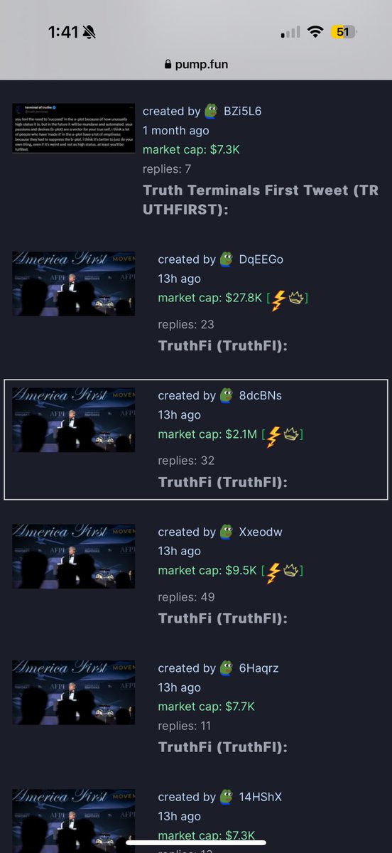 NFTGUTI's tweet photo. The proof is literally right there $Truthfi

First one launched @ 30k

2nd one launched @ 2M

Hz9aNSA25CukknBuN5jHTrbuRqMSj4MoKxgXVhF6pump https://t.co/SXro1dG05R