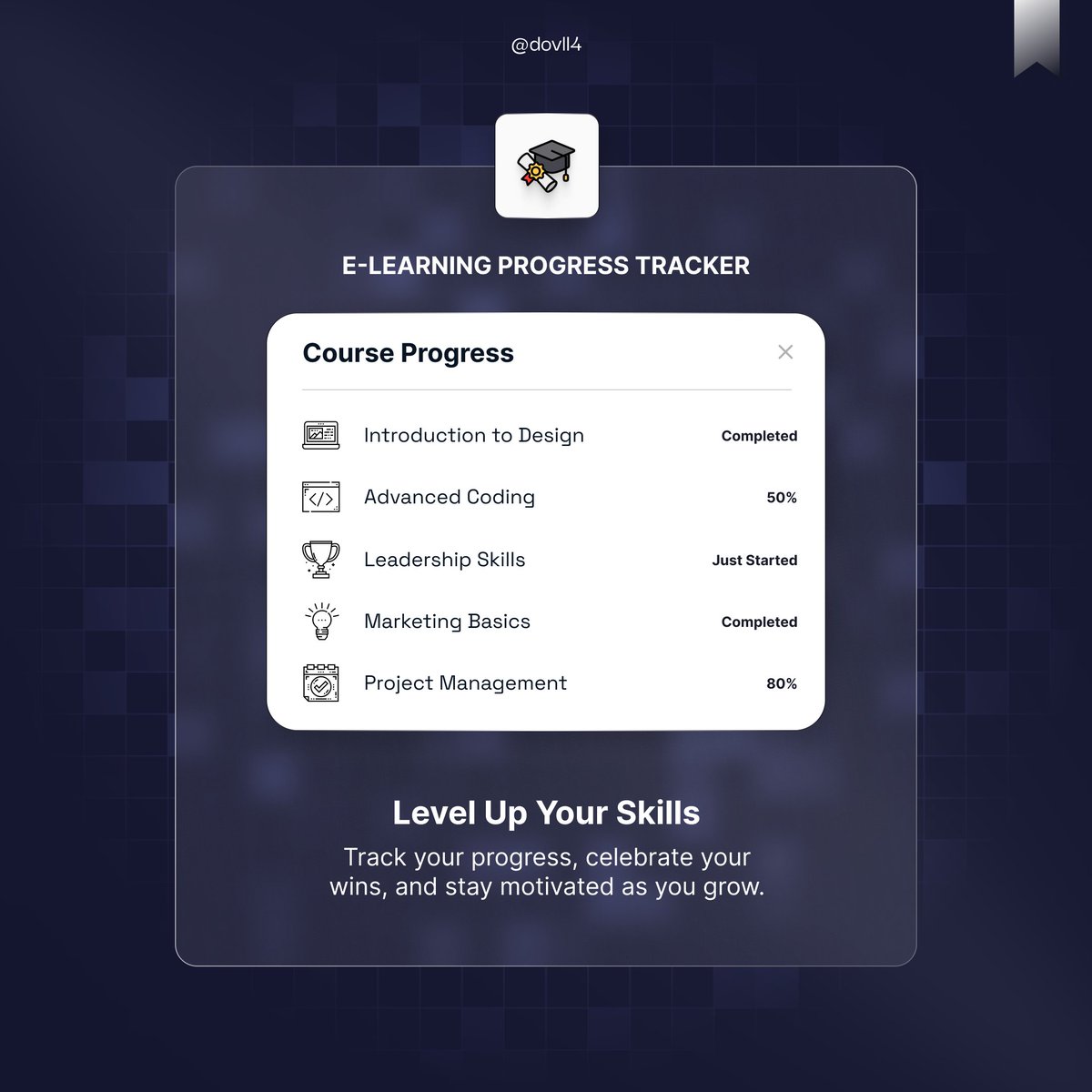 dovll4's tweet image. Course progress card