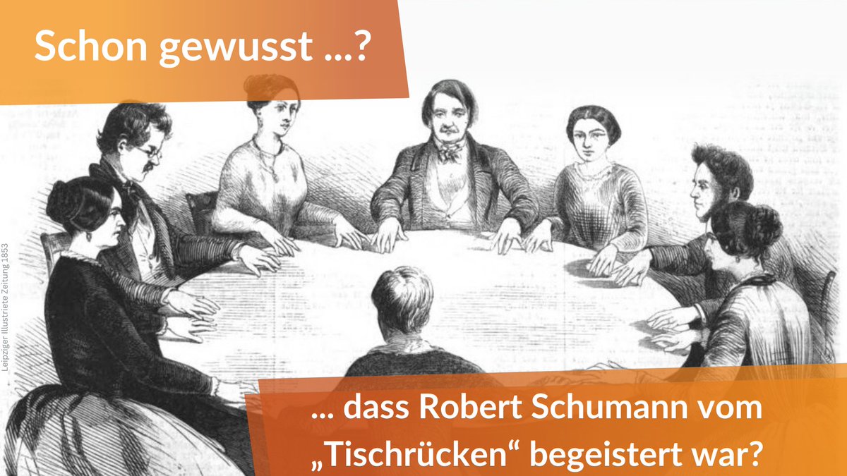 #Schongewusst, dass #Schumann vom #Tischrücken fasziniert war? 👻 In seinem Tagebuch notierte er: „Wunderbare Erscheinung.“ Inspiration aus dem Geisterreich? Spannende Einblicke dazu liefert das Forschungsprojekt „Robert Schumanns Poetische Welt“. 🎶 Mehr👉akademienunion.de/forschung/scho…