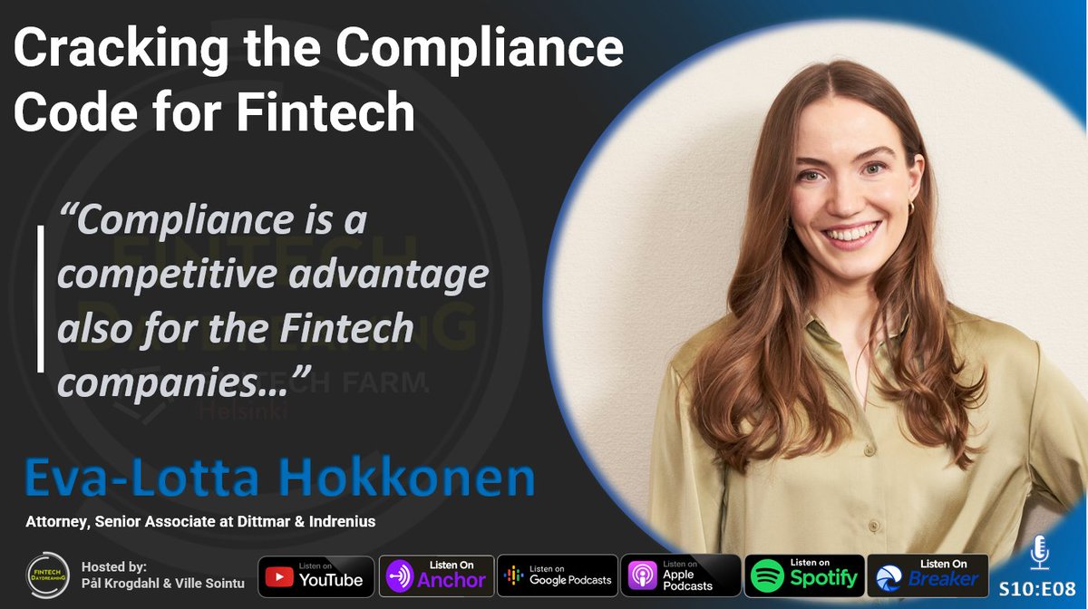 Cracking the Compliance Code for Fintech...

🎬 YouTube - lnkd.in/dqGUeij2
🎧 Spotify - lnkd.in/d_ECh_Wj
🎧 Apple - lnkd.in/dqFJfGaa
🌎 FintechDaydreaming.com