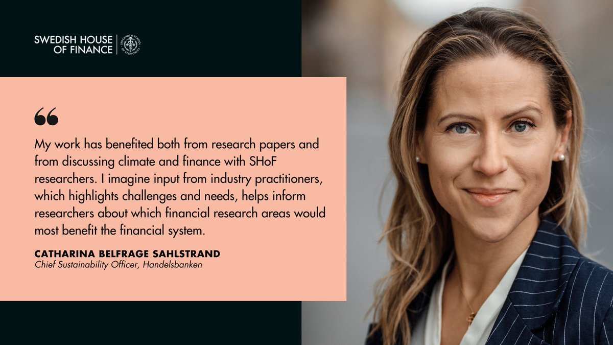 Swedish House of Finance (@shouseoffinance) on Twitter photo Catharina Belfrage Sahlstrand <a href="/c_belfrage/">Catharina Belfrage Sahlstrand</a> from <a href="/Handelsbanken/">Handelsbanken</a> is a member of SHoF Advisory Board. She shared insights on the financial industry’s climate goals and the crucial role of academia-industry collaboration in advancing sustainable finance. Read: hhs.se/en/houseoffina… Catharina Belfrage Sahlstrand <a href="/c_belfrage/">Catharina Belfrage Sahlstrand</a> from <a href="/Handelsbanken/">Handelsbanken</a> is a member of SHoF Advisory Board. She shared insights on the financial industry’s climate goals and the crucial role of academia-industry collaboration in advancing sustainable finance. Read: hhs.se/en/houseoffina…