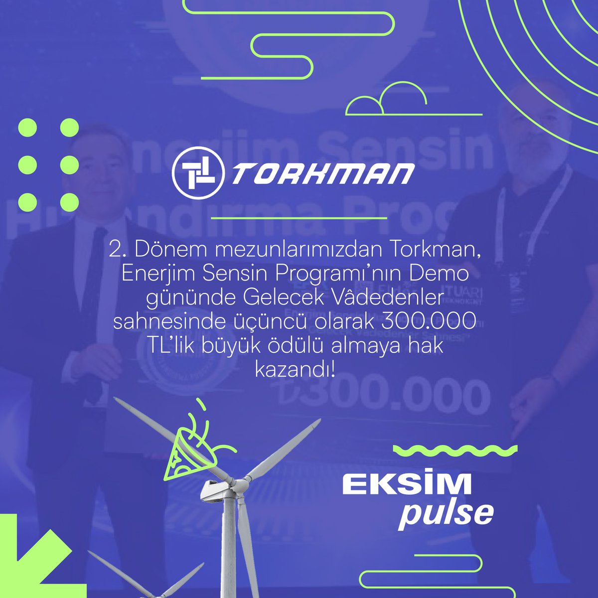 Enerjim Sensin Programında jürinin değerlendirmeleri sonucunda 1,5 milyon TL’lik Elder özel ödülünü paylaşan ilk üç girişimden ikisi Eksim Pulse mezunu!

Bu başarıyı elde eden 2. dönem mezunlarımızdan Aylara ve Torkman’ı tebrik ederiz.

#EksimPulse #Eksim