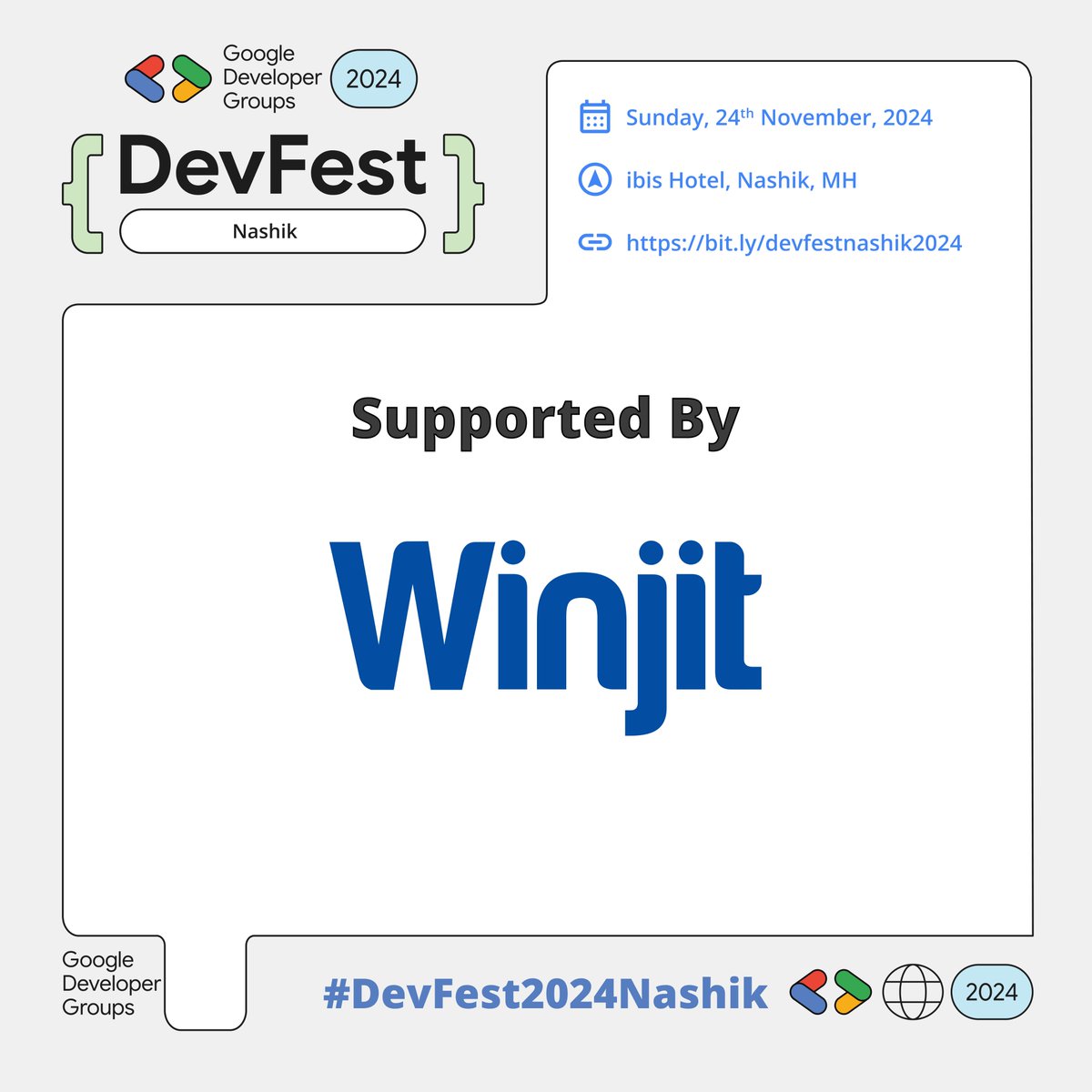 🌟 A massive shoutout to our incredible partner <a href="/WinjitTech/">Winjit Technologies</a>  for powering up #DevFestNashik2024! 🚀 With your support, we’re set to deliver groundbreaking AI and Cloud innovations to our tech community! 🤖☁️ Let’s create something legendary together! #GDGNashik #DevFestNashik2024
