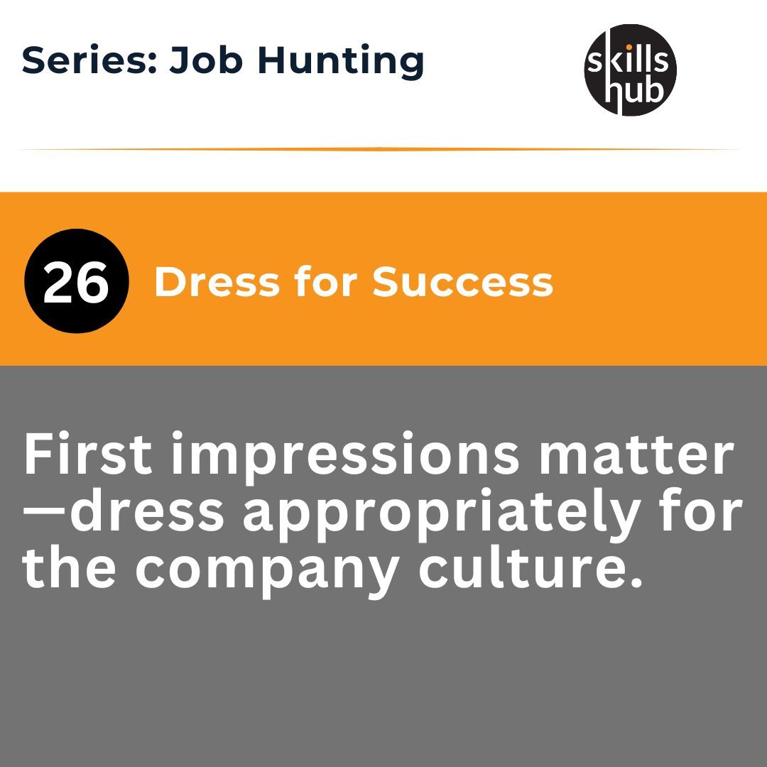skillshubapp's tweet photo. Look the part! 👔

Today's Action: Plan your interview outfit. #CareerAdvice #JobInterview #FirstImpressions https://t.co/Vv4ALnjhhc
