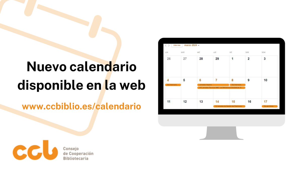 CCB (@ccbiblio) on Twitter photo 🆕📅 Nuevo evento marcado hoy en al calendario web del #CCB:
Meeting AAPID 2024 ‘El poder transformador de las #bibliotecas’.
📍 Aracena (Huelva).
Organizado por <a href="/asoc_aapid/">AAPID</a> en colaboración con la <a href="/UNED/">UNED</a>, <a href="/fesabid/">FESABID</a>, <a href="/culturagob/">Ministerio de Cultura</a> y el <a href="/AytoAracena/">Ayuntamiento Aracena</a> 👇
aapid.org 🆕📅 Nuevo evento marcado hoy en al calendario web del #CCB:
Meeting AAPID 2024 ‘El poder transformador de las #bibliotecas’.
📍 Aracena (Huelva).
Organizado por <a href="/asoc_aapid/">AAPID</a> en colaboración con la <a href="/UNED/">UNED</a>, <a href="/fesabid/">FESABID</a>, <a href="/culturagob/">Ministerio de Cultura</a> y el <a href="/AytoAracena/">Ayuntamiento Aracena</a> 👇
aapid.org