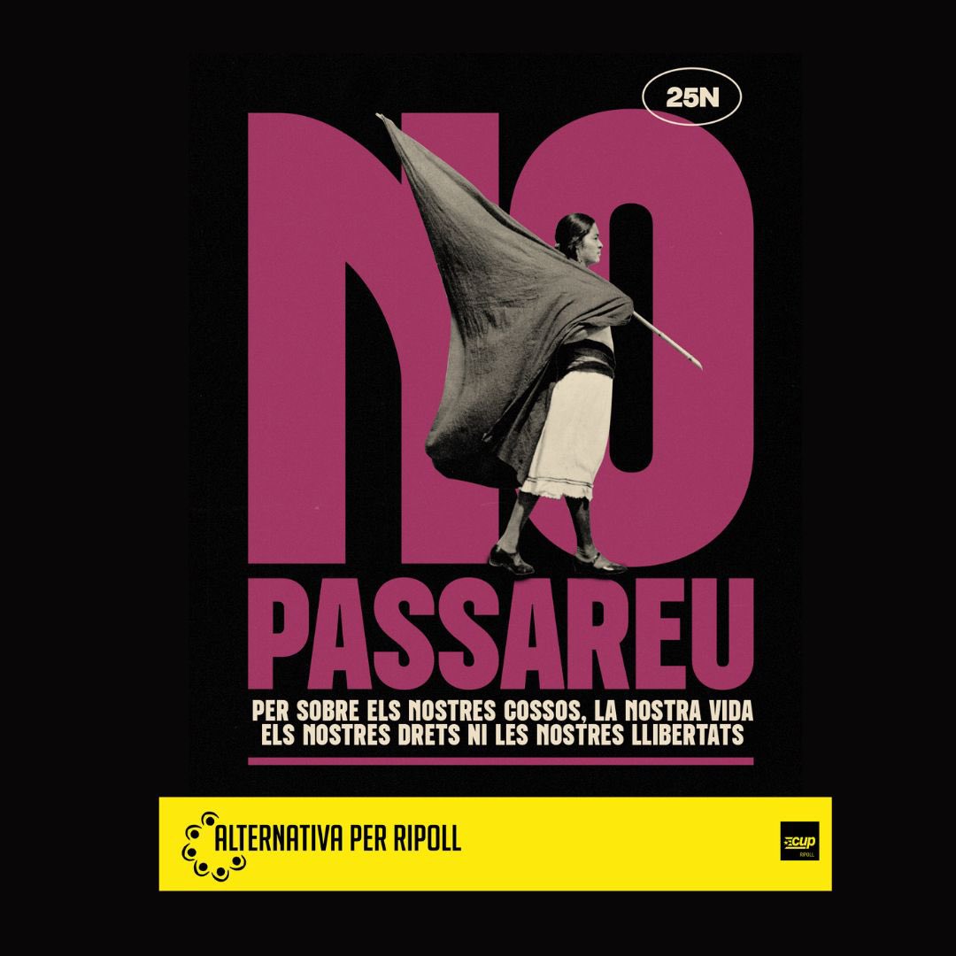 📢 Aquest 25N, seguim en lluita contra les violències masclistes!

💜 Juntes i des del feminisme, plantem cara! Perquè sabem que només amb suport mutu i comunitat aconseguirem construir espais segurs i una vida digna per a totes. Aquest 25N, i cada dia, diem clar: No passaran!