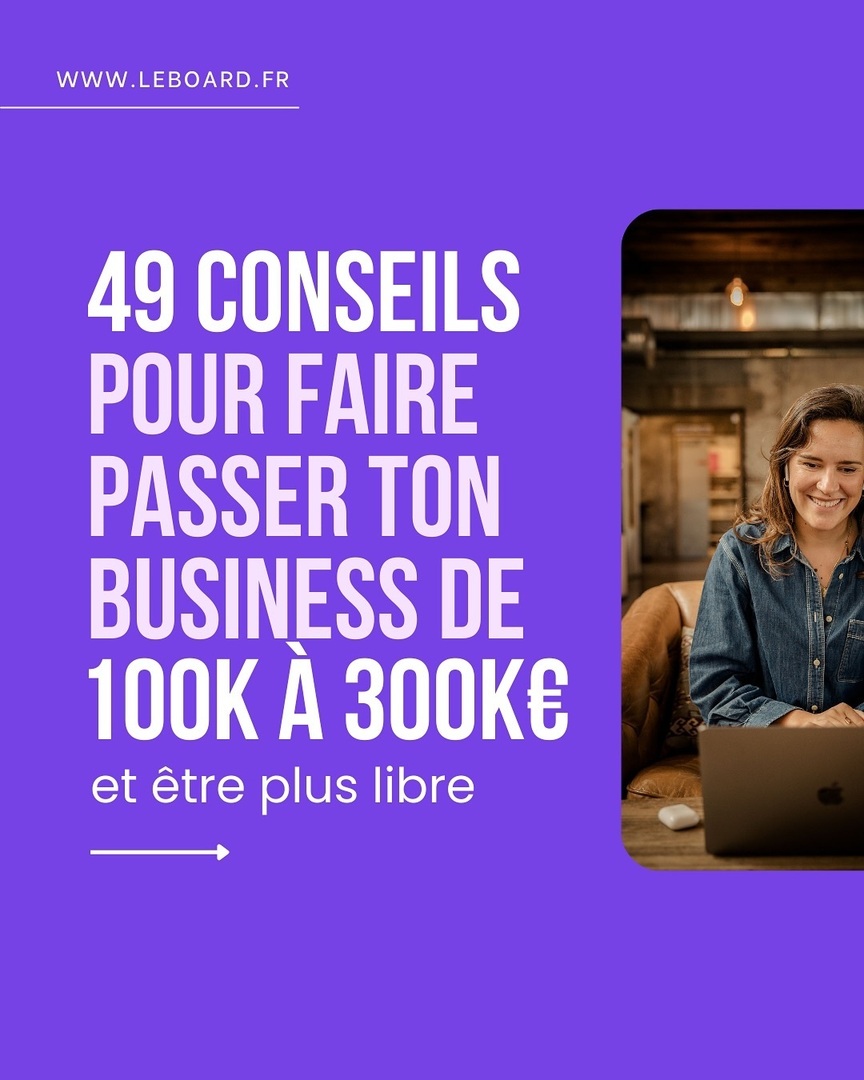 Après 4 ans d’expérience et un chiffre d’affaires, cette année je vais atteindre 300k en solo.

Swipe pour découvrir 49 conseils pratiques et concrets pour faire pareil.

Aucun blabla inutile. Que des conseils pratiques.

Quel conseil penses-tu appliquer… instagr.am/p/DCqoeIlCT-l/