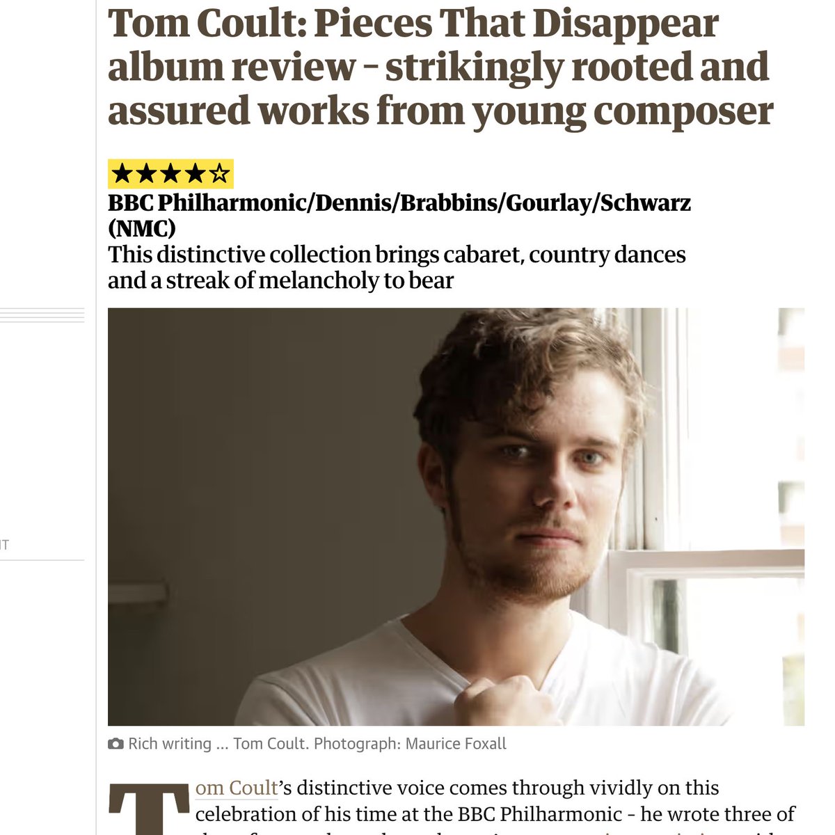 Tom Coult (@tomcoult) on Twitter photo OUT NOW: Pieces that Disappear, my new portrait disc, all beautifully performed by <a href="/BBCPhilharmonic/">BBC Philharmonic Orchestra</a> and various friends!
Available to stream in all the normal places, or get it on CD/FLAC/MP3 from <a href="/nmcrecordings/">NMC Recordings</a>.
Links – nmcrecs.lnk.to/PTD
Happy disappearing comrades… OUT NOW: Pieces that Disappear, my new portrait disc, all beautifully performed by <a href="/BBCPhilharmonic/">BBC Philharmonic Orchestra</a> and various friends!
Available to stream in all the normal places, or get it on CD/FLAC/MP3 from <a href="/nmcrecordings/">NMC Recordings</a>.
Links – nmcrecs.lnk.to/PTD
Happy disappearing comrades…