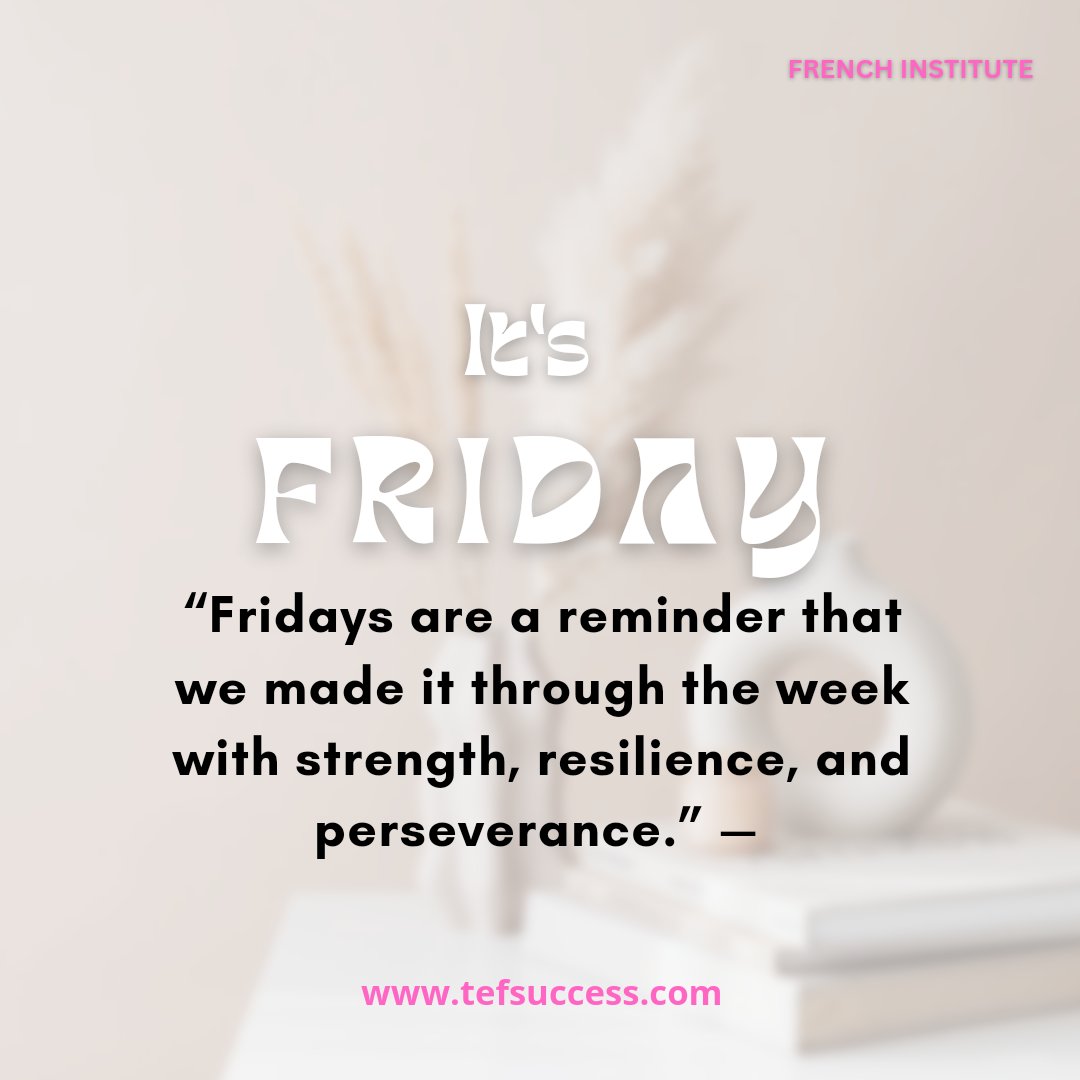 Tefsuccess's tweet photo. It's FRIDAY!!

“Fridays are a reminder that we made it through the week with strength, resilience, and perseverance.” 

What's your plan for the weekend?

Let's your thoughts in the comment session.

#TEFcanada
#tefpreparation
#canadavisa

visit https://t.co/tBR7cIrztW https://t.co/VuntHJzguP