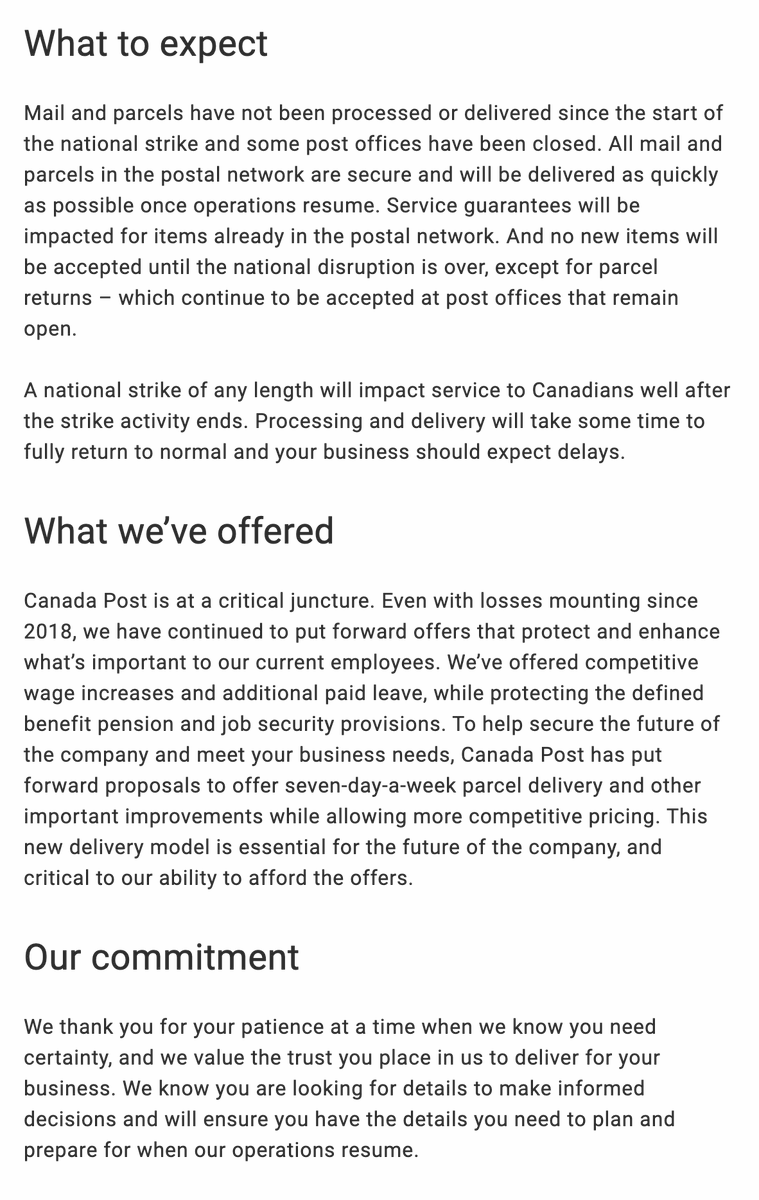 mattdagley's tweet photo. Negotiations update from Canada Post. https://t.co/jfoC6nKu3t