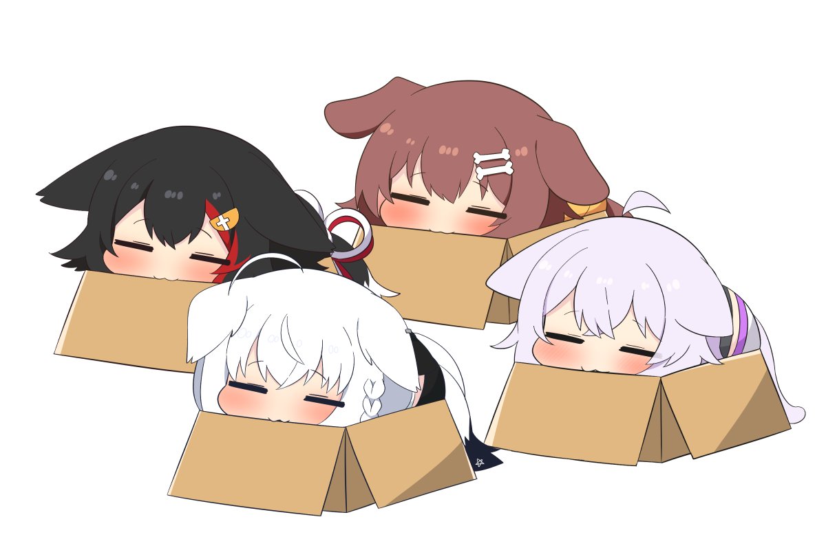 戌神ころね ,猫又おかゆ ,大神ミオ ,白上フブキ 「」|トゥーミのイラスト