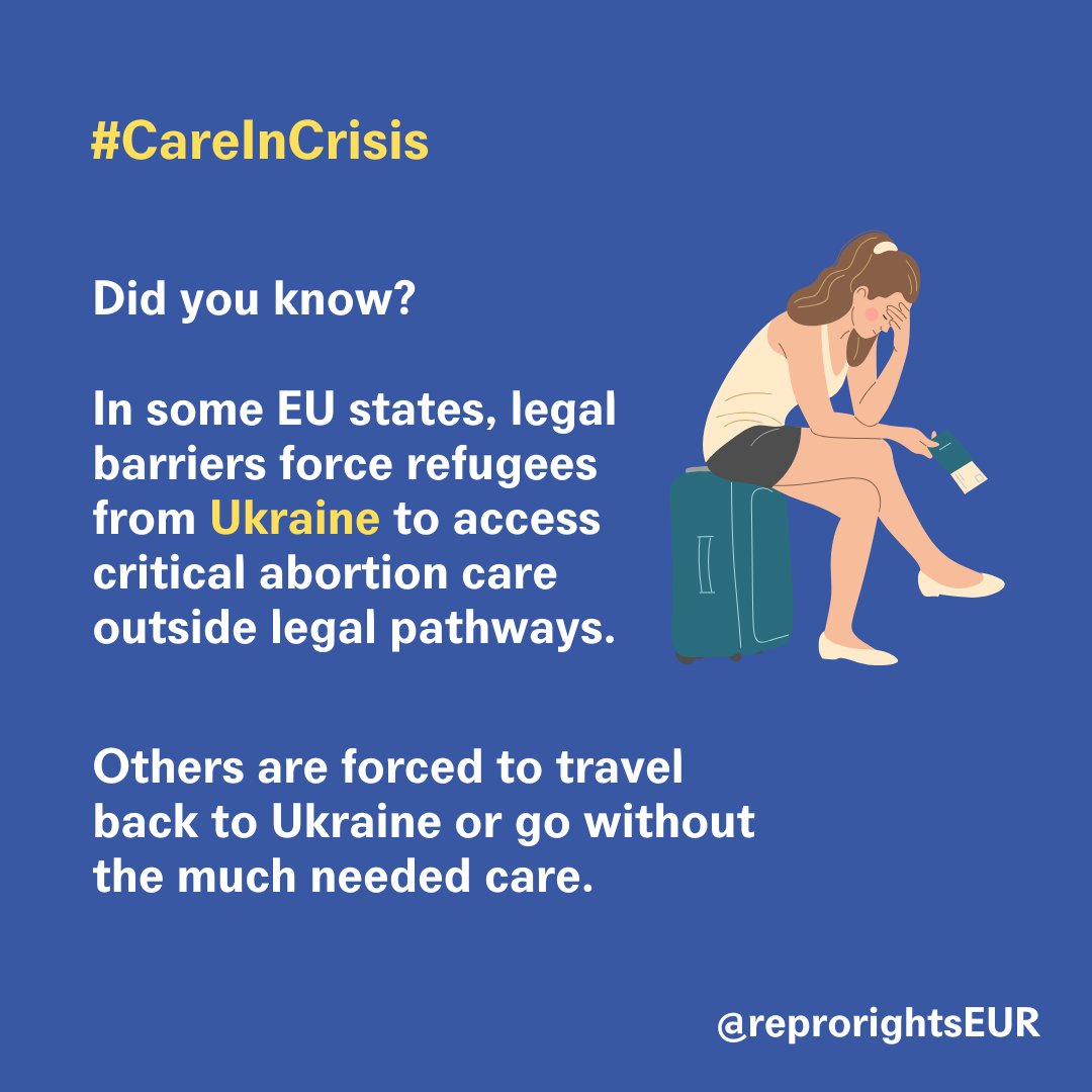 ReproRightsEUR's tweet photo. Barrier-free and timely access to #abortioncare is particularly critical for survivors of sexual violence. Our #CareInCrisis report reveals how Hungary, Poland, Romania and Slovakia are failing to protect and meet the #SRH needs of #Ukrainian refugees👇

https://t.co/WAS9WkXik6 https://t.co/zqBzoUUoH7