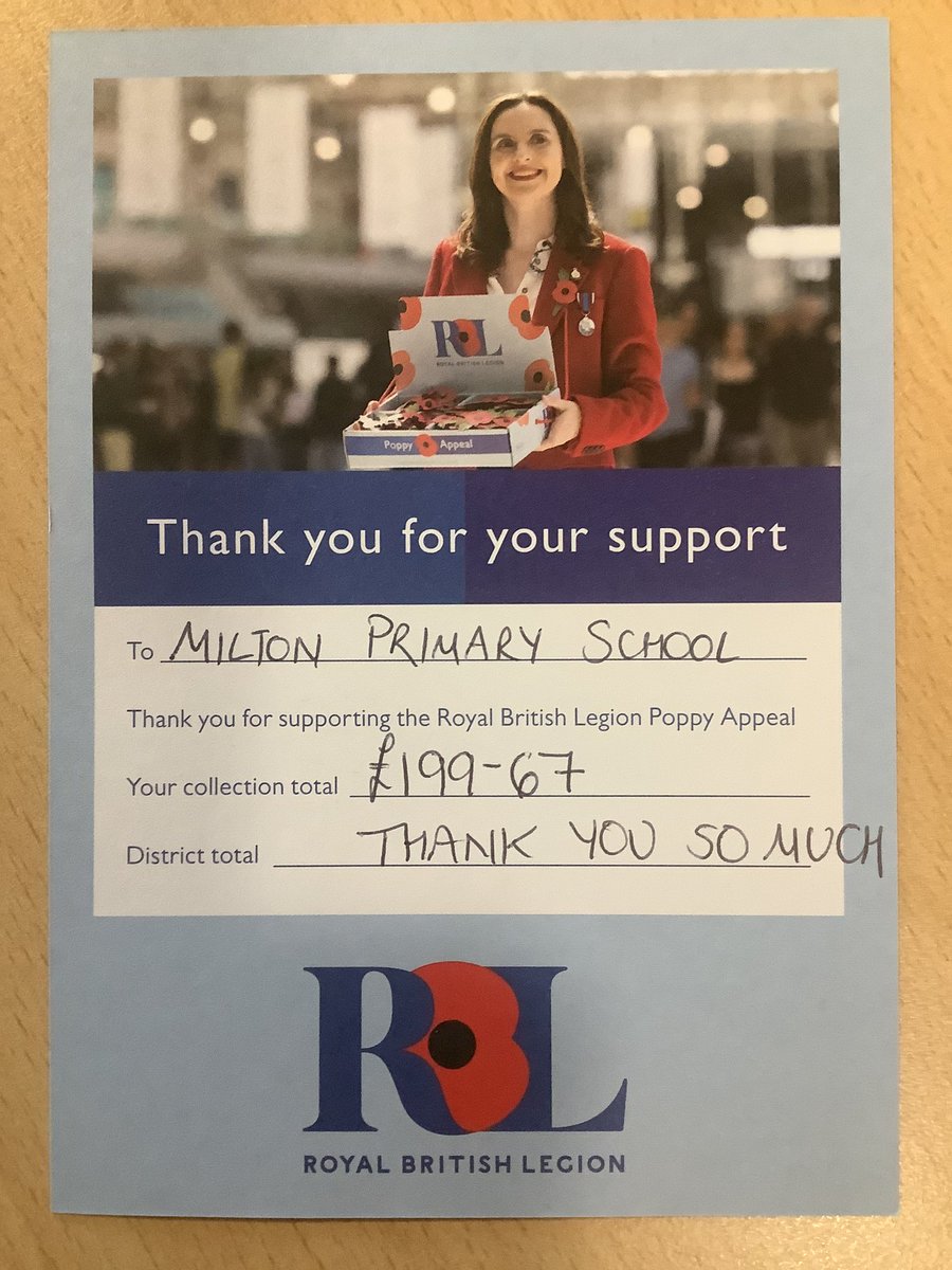 Thank you to everyone who helped to raise money for the Royal British Legion.