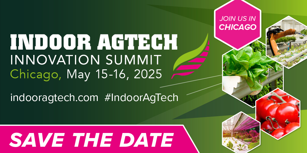 Mark your calendar: The #IndoorAgTech Innovation Summit returns to Chicago on May 15-16, 2025!

Don’t miss your prime opportunity to network and build strategic partnerships with 400 CEA global leaders. 

Get in touch now for partnership opportunities: lnkd.in/de4qWtZV.