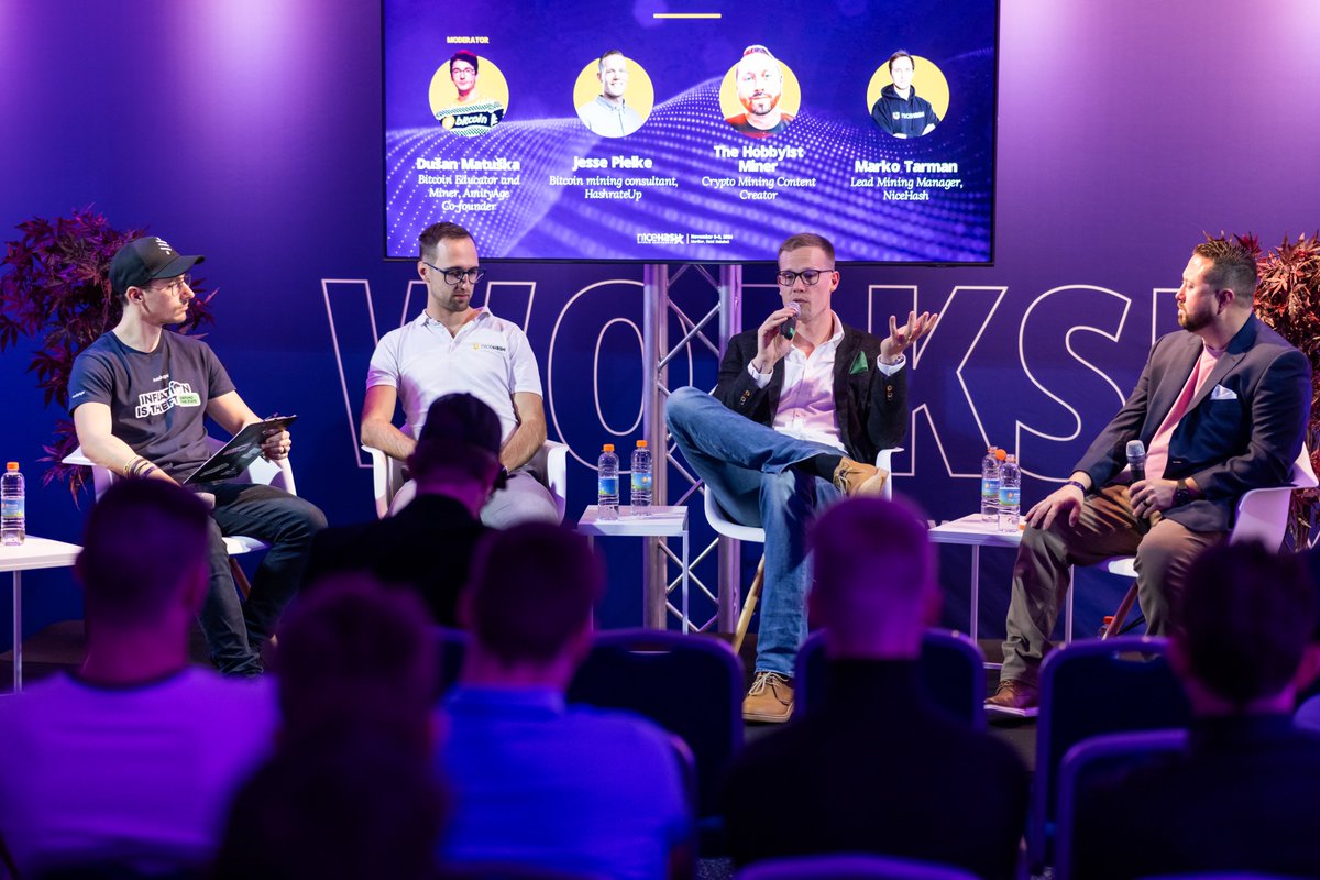MarkoTarman at #NiceHashX: Mining Insights Unleashed 🚀 Marko, Lead Mining  Manager at @NiceHashMining shared key insights across several sessions: 👉  In 