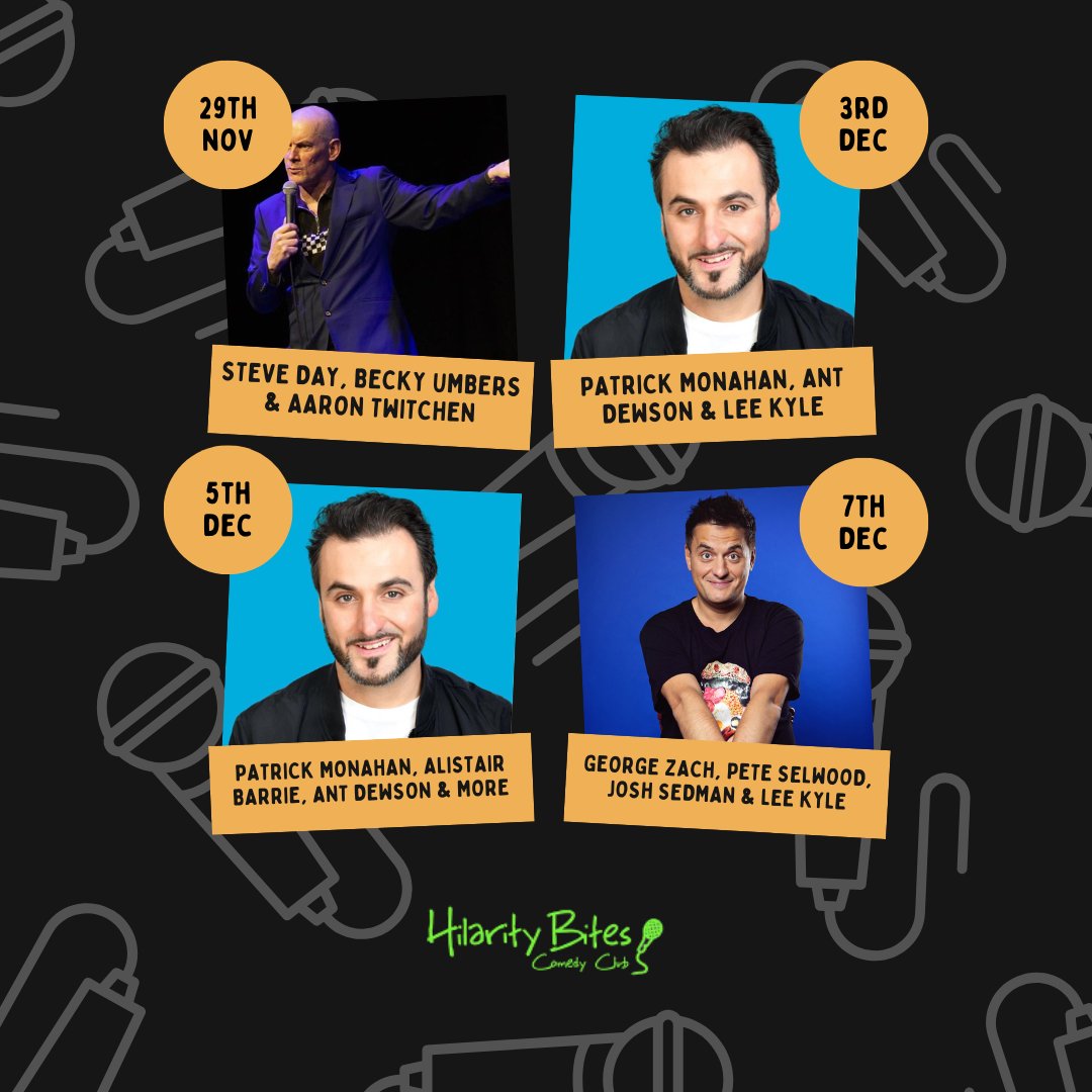 😆 Warm up this winter with festive cheers at a Hilarity Bites show - coming to a town near you

📍 Malton
📅 Friday 29th November

📍 Ripon
📅 Tuesday 3rd December

📍 York
📅 Thursday 5th December

📍 Darlington
📅 Saturday 7th December

ℹ️ hilaritybites.co.uk