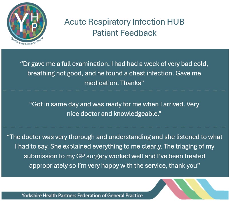 We have received some brilliant feedback from patients seen in the Acute Respiratory Hub. 🎉